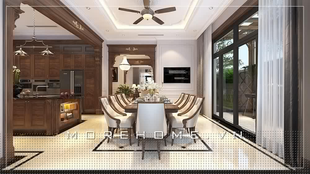 Thiết kế nội thất phòng ăn biệt thự